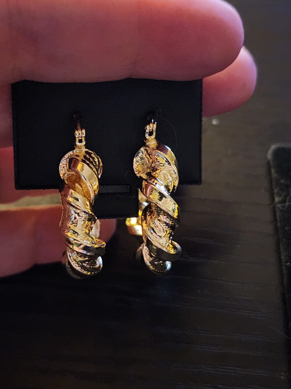 Gold-Tone Twisted Hoop Earrings